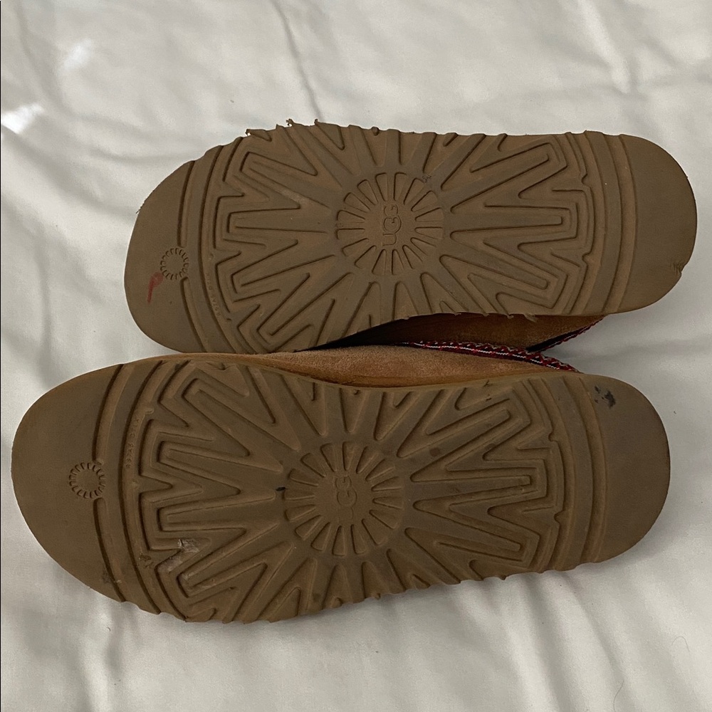 UGG Tazz II Platform Slippers Mules Slides Chestnut Suede Shoes Size 8 - Picture 14 of 14